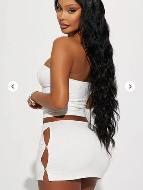 Fashion Nova White Mini Skirt Set -NEVER WORN